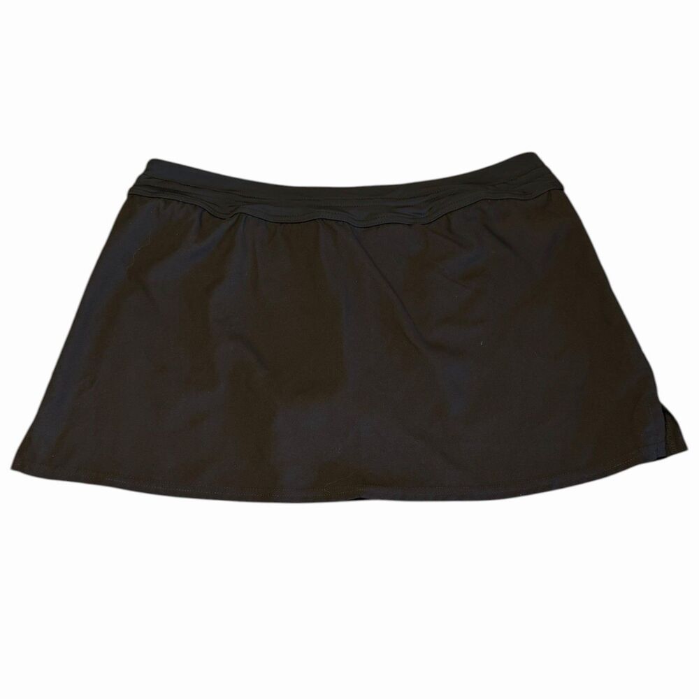 Swim Skirt Women Large Black Tummy Control Pockets NWT Swim Bottom Beach Skort👙 - Picture 2 of 12